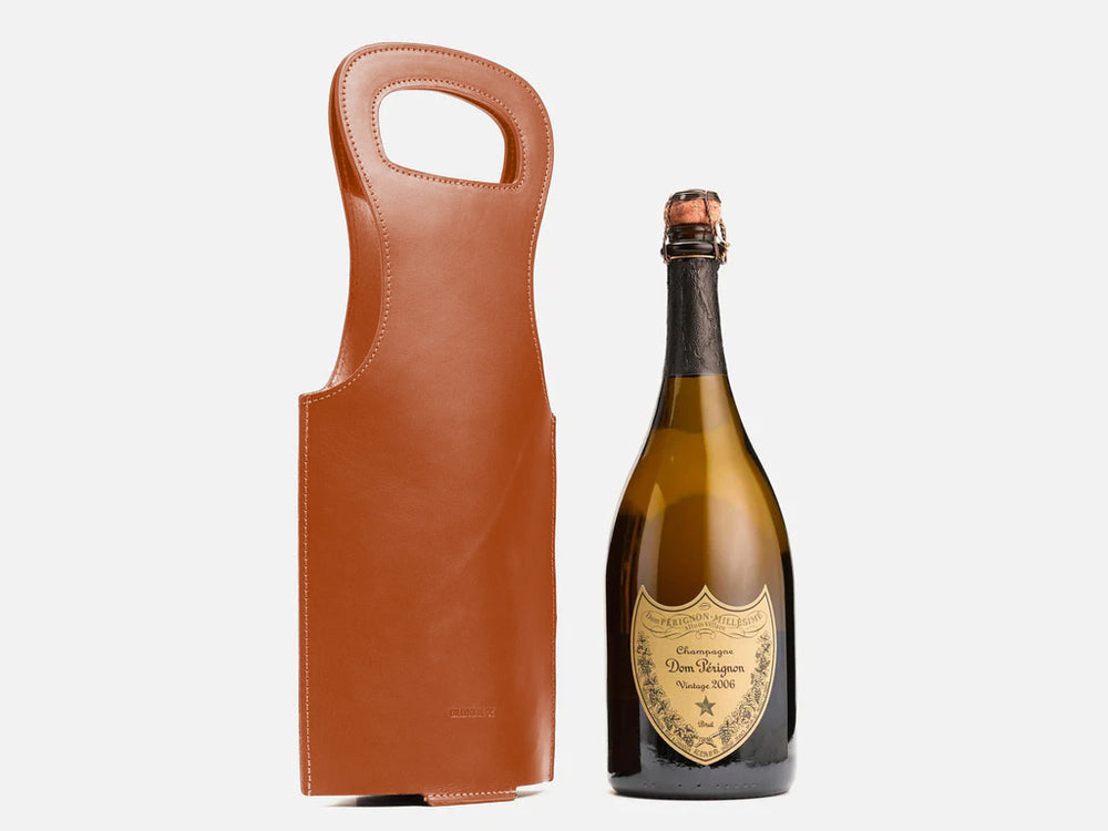 No. 520 Leather Wine Tote, Tan by Billykirk