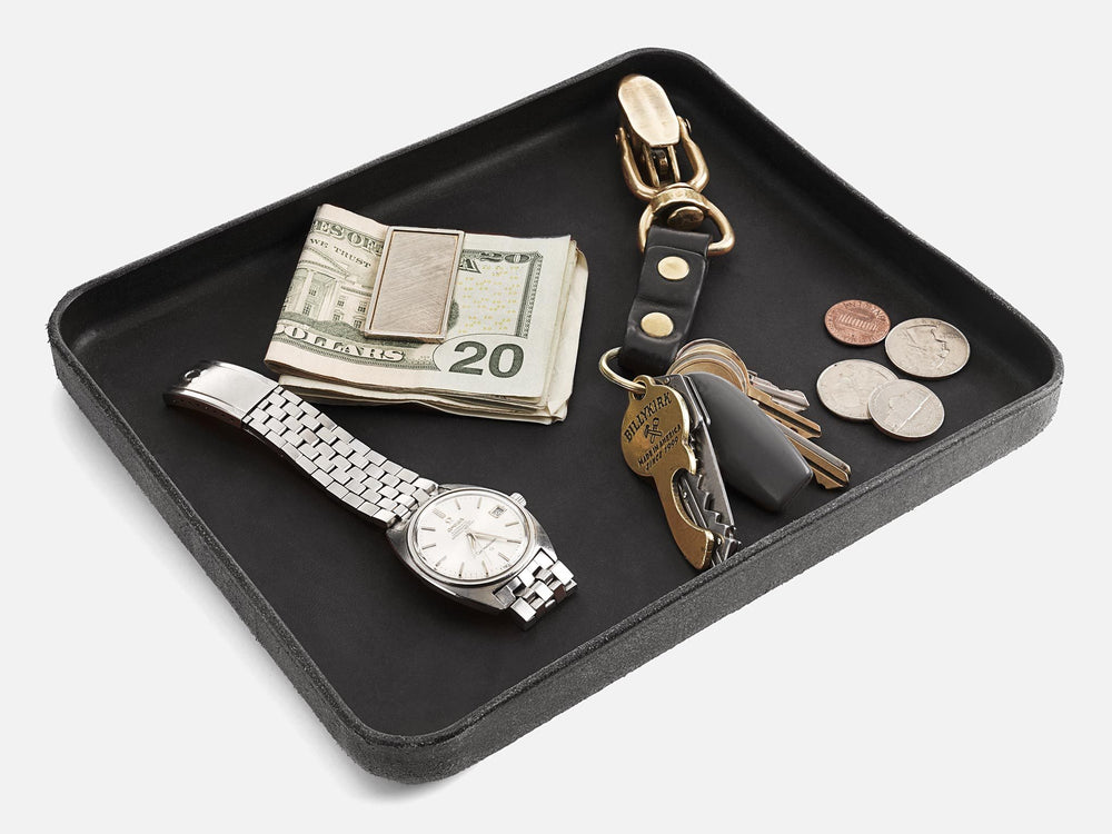 No. 471 Large Leather Valet Tray, Black by Billykirk