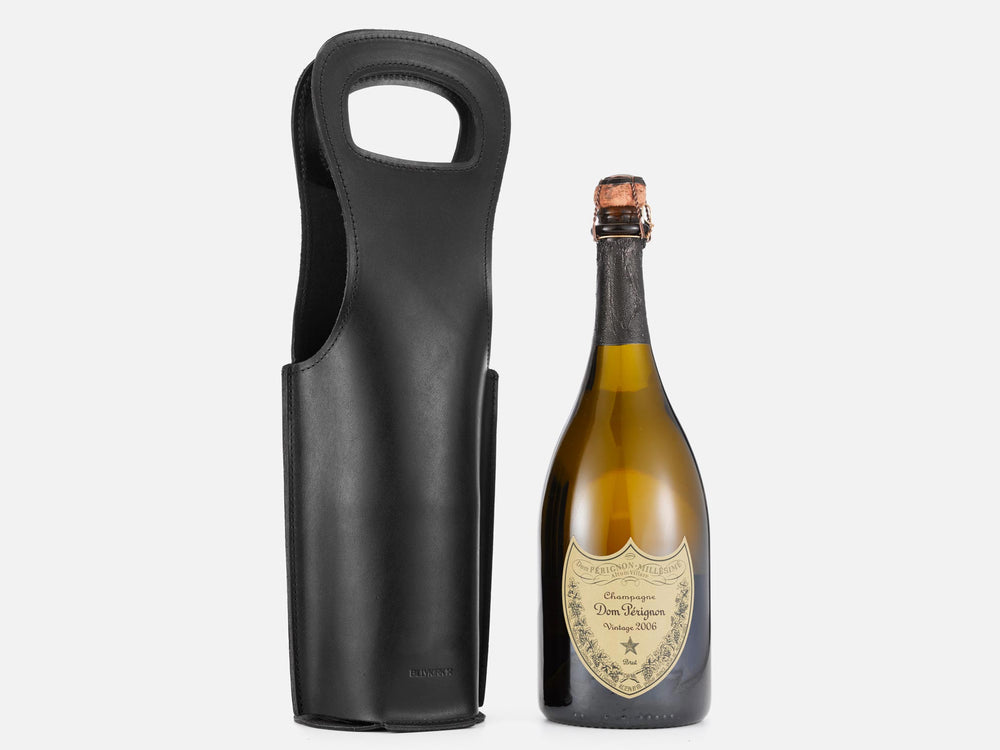 No. 520 Leather Wine Tote, Black by Billykirk