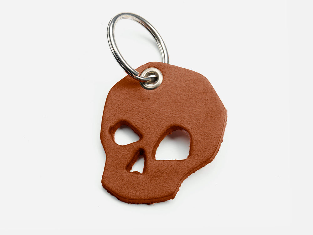 No. 519 Skull Keychain, Medium Brown by Billykirk