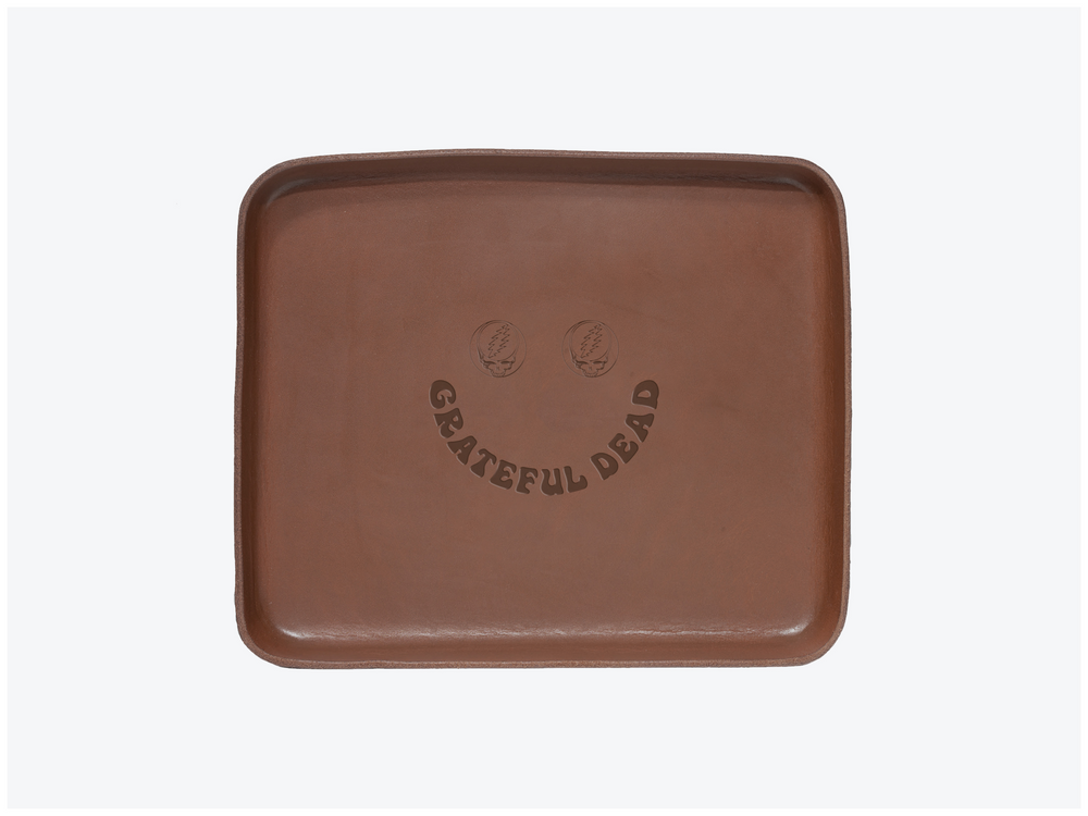 No. 471-GD Large Leather Valet Tray Smile, Brown by Billykirk