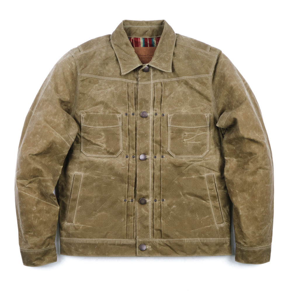 Riders Jacket Waxed Canvas Tobacco Red Interior by Freenote Cloth
