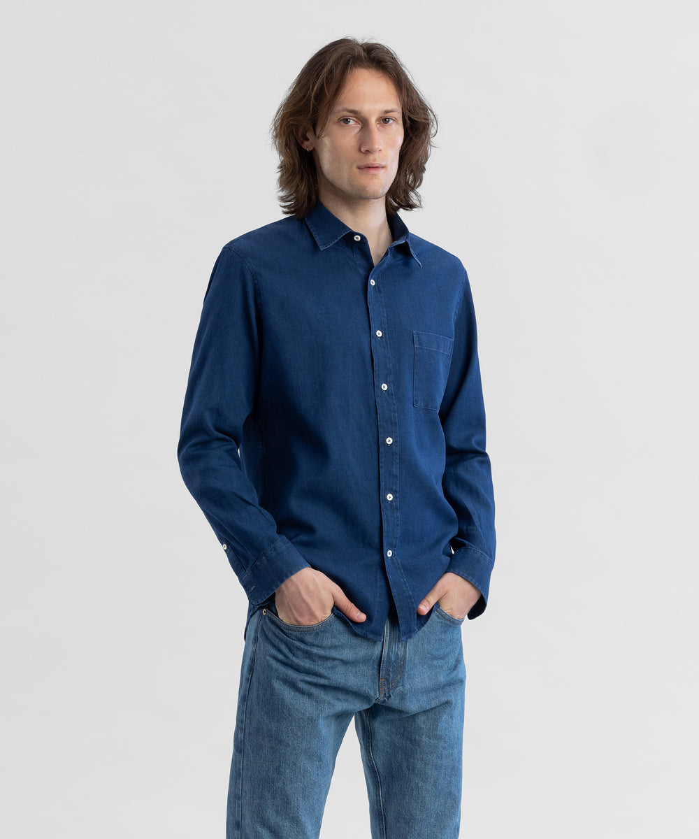 Dobby Indigo Indigo-dyed Shirt by Todd Shelton