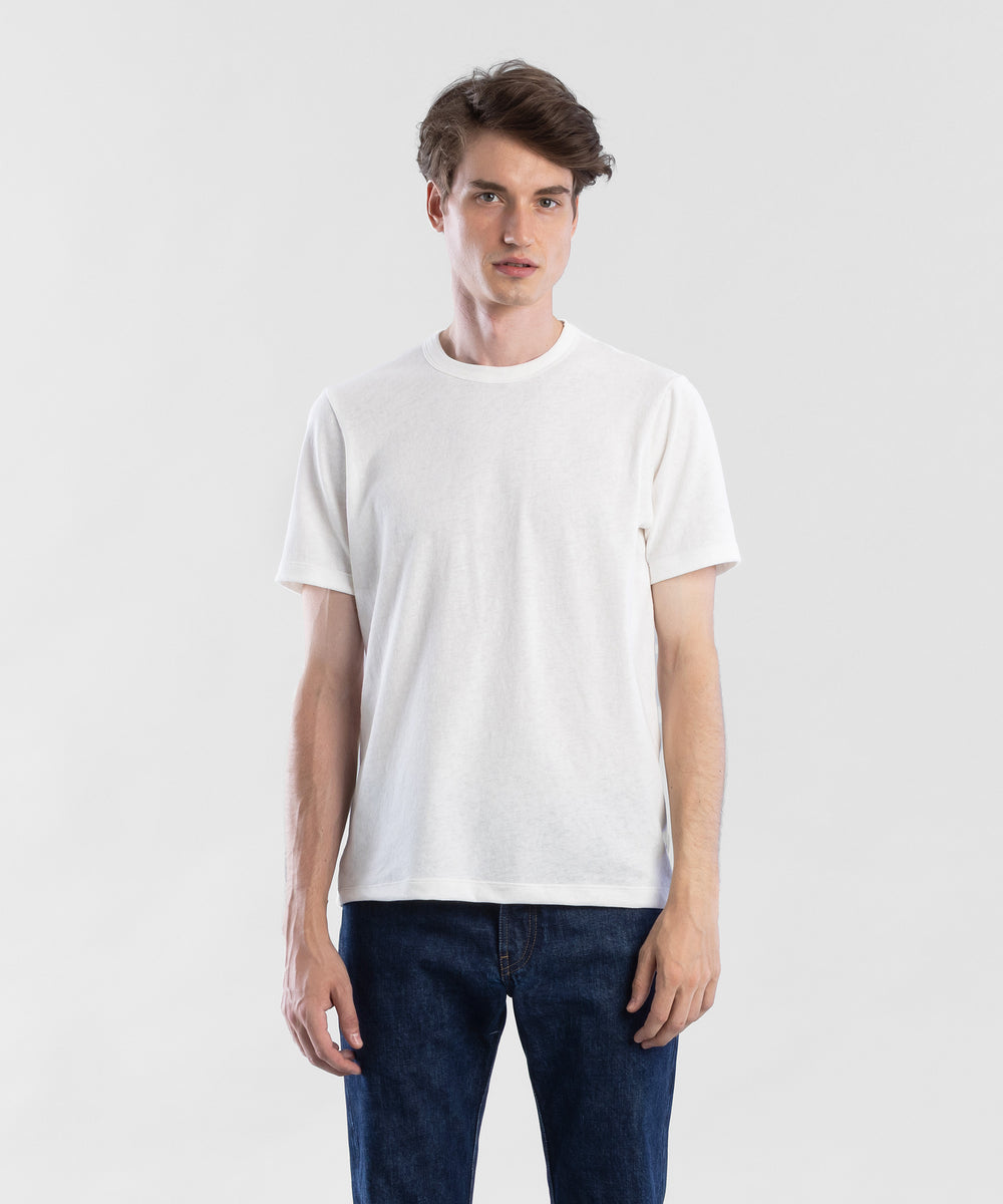 Slub 190 SS White Men's Crewneck T-shirt by Todd Shelton