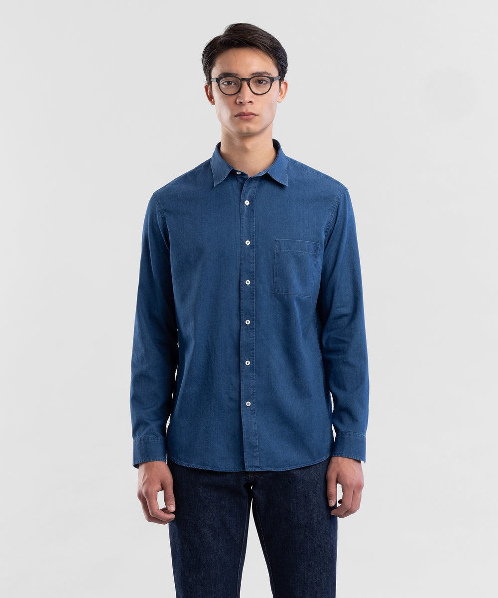 Denim 140 Dark wash Indigo-dyed Shirt by Todd Shelton