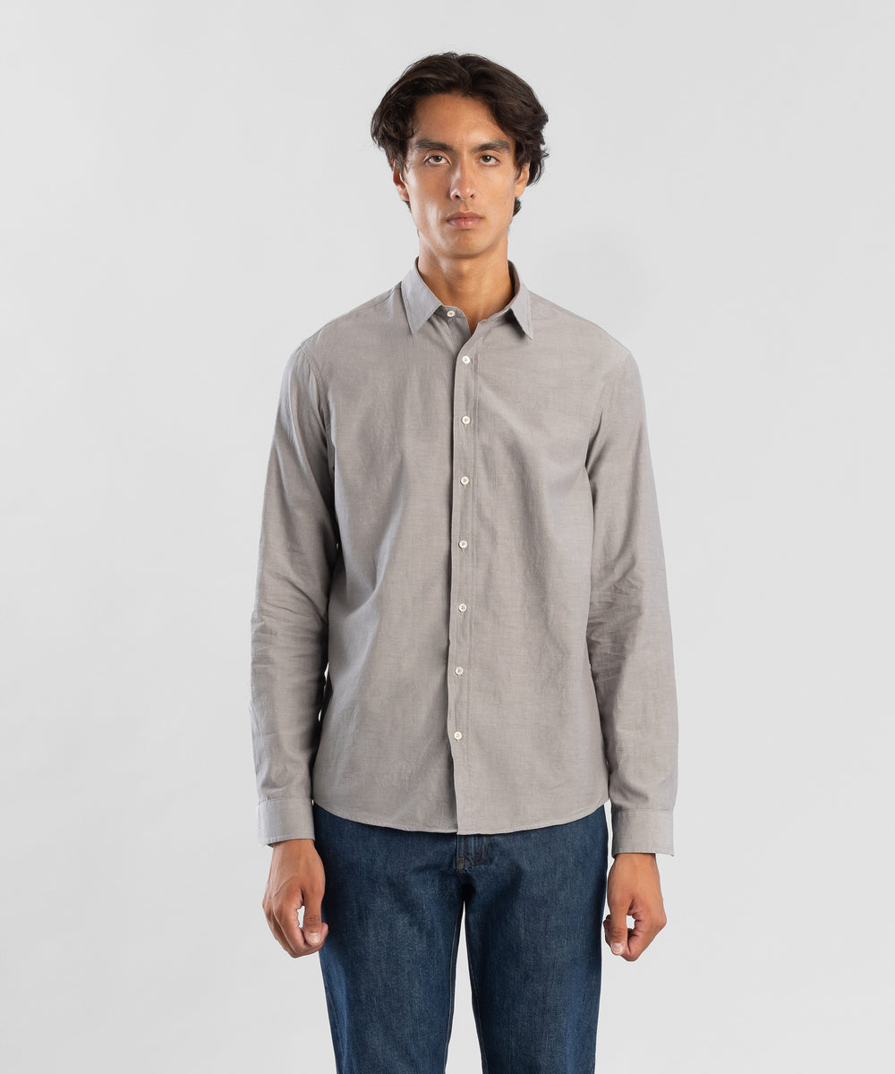 Renaissance Man Light Grey Men's Chambray Shirt by Todd Shelton