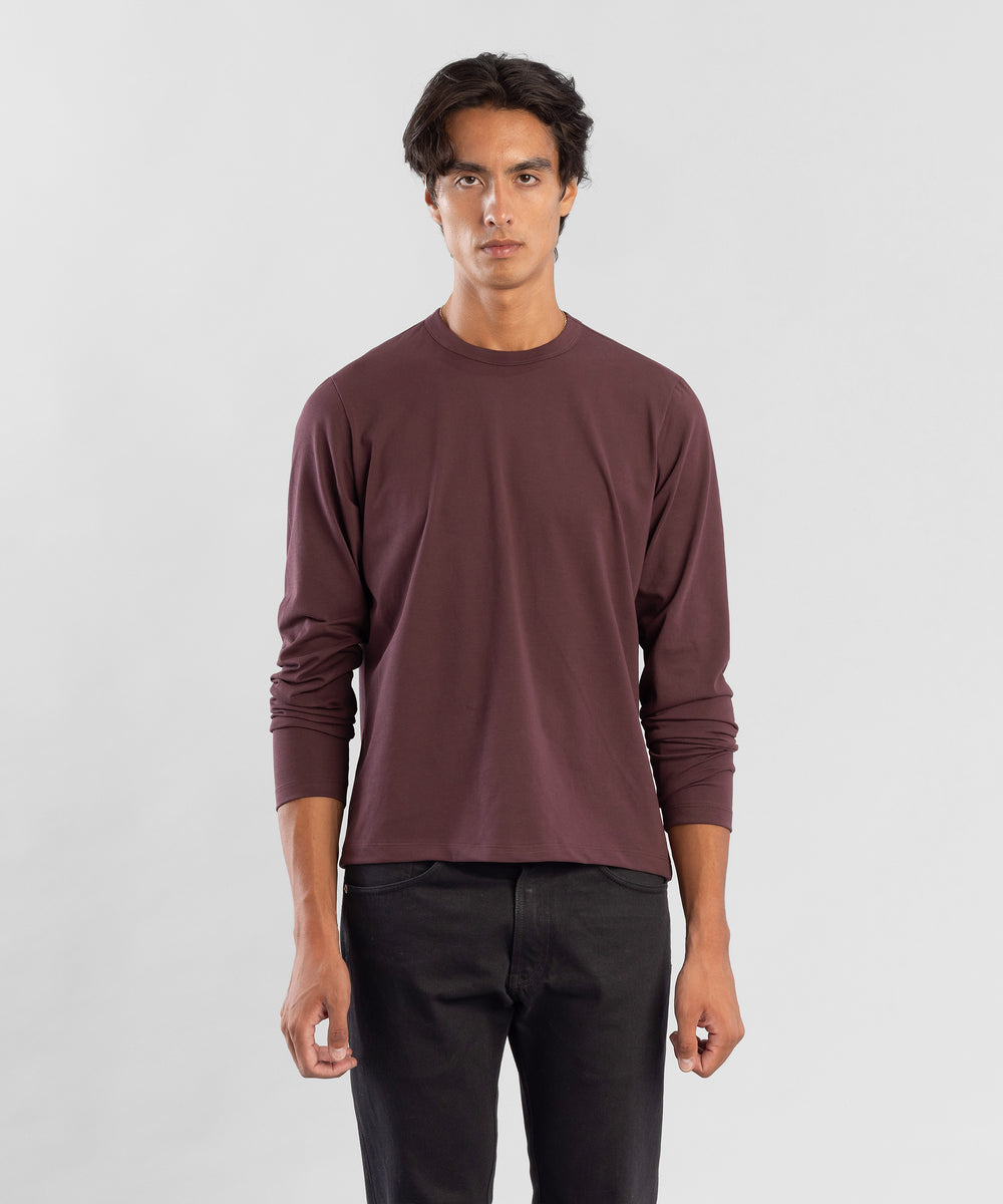 Comfort 190 LS Crew Maroon Men's Crewneck T-shirt by Todd Shelton