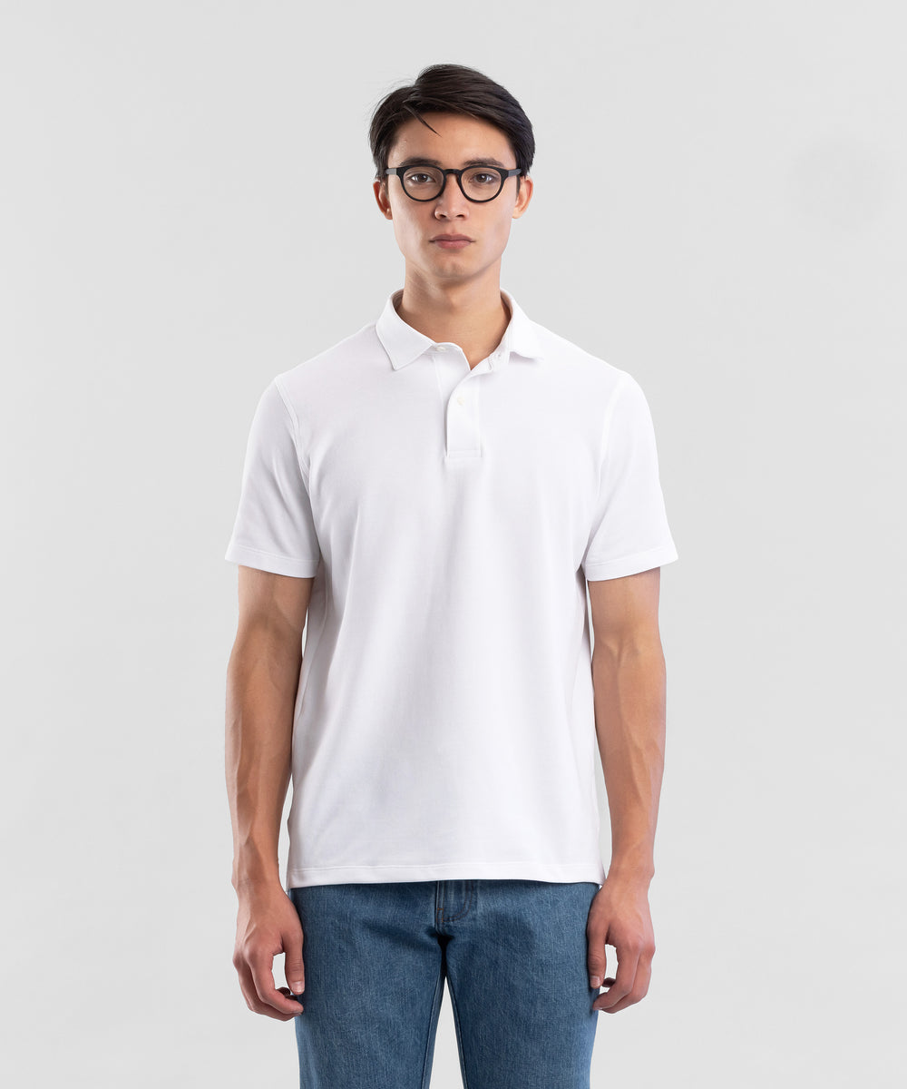 Pique Polo White Men's Polo Shirt by Todd Shelton