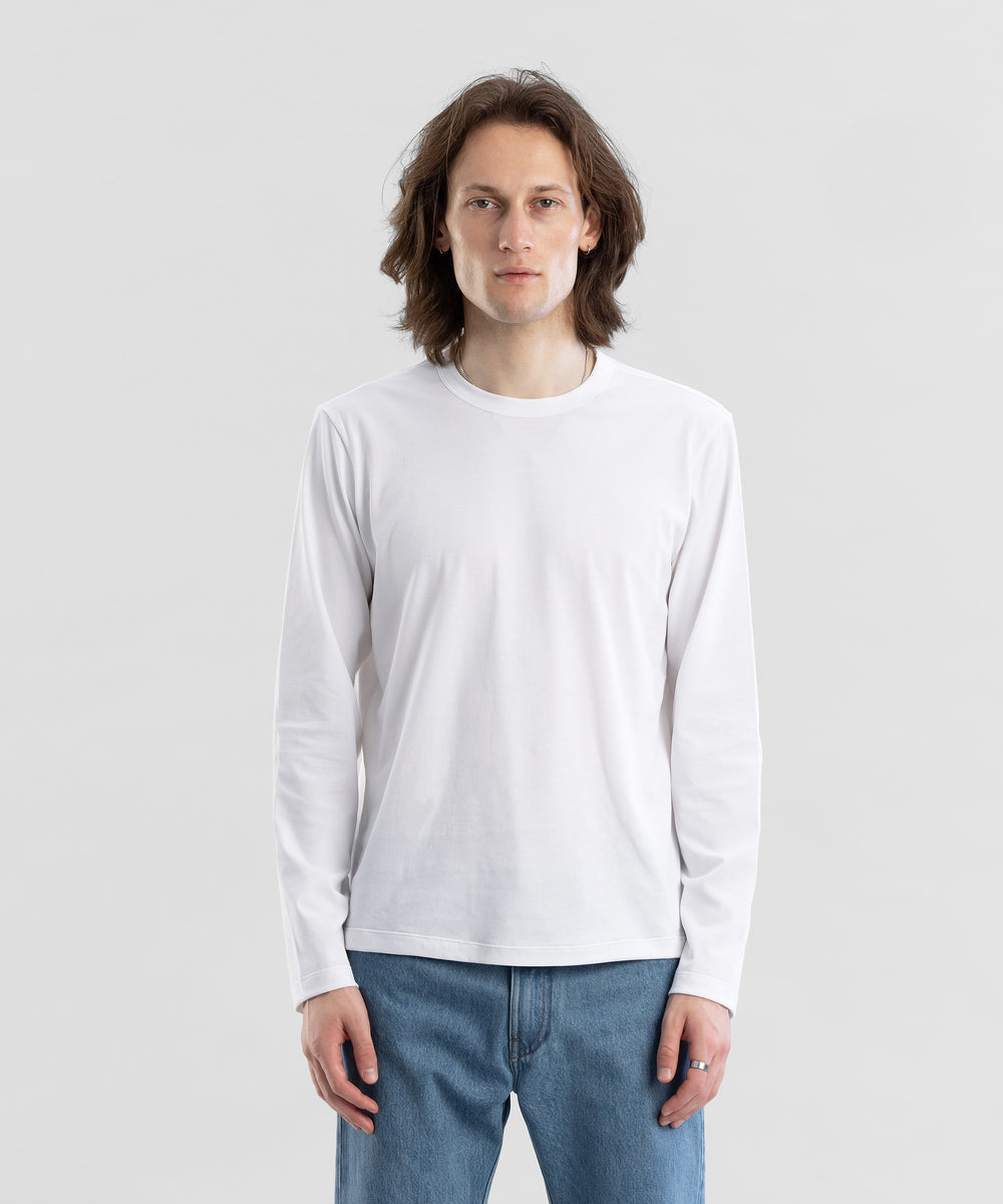 Refined 160 LS White Men's Crewneck T-shirt by Todd Shelton
