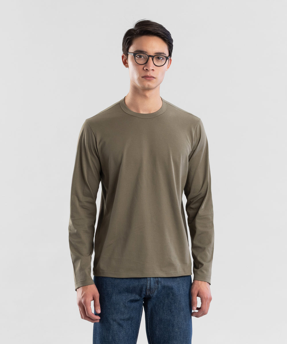 Refined 160 LS Green Men's Crewneck T-shirt by Todd Shelton
