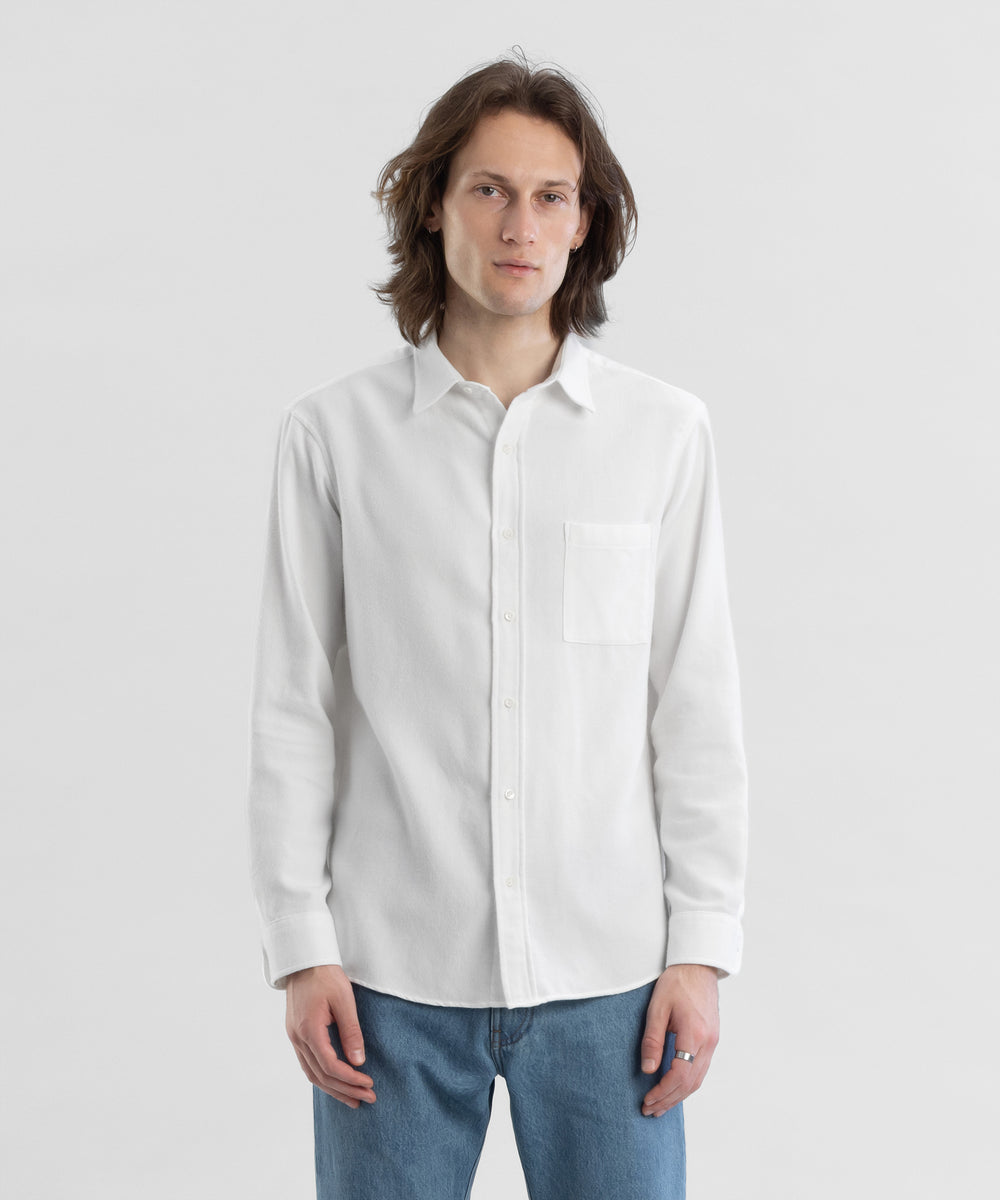 Flannel 160 White Men's Shirt by Todd Shelton
