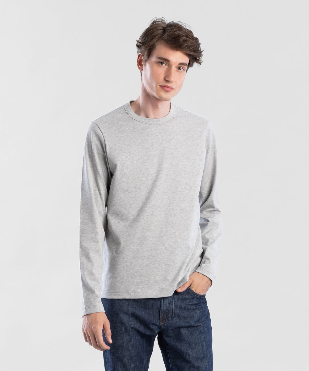 Refined 160 LS Heather Grey Men's Crewneck T-shirt by Todd Shelton